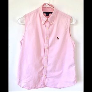 Ralph Lauren Women’s Sleeveless Button Down - Pink